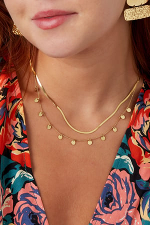 Necklace double layer circles - Gold color h5 Picture3